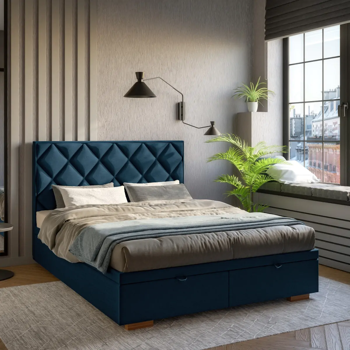 Kontinentinė lova su patalynės dėže – Sleeping Expert