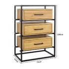 Metalinė-Ąžuolinė Komoda METAL KD370 3 Metalinė-Ąžuolinė Komoda METAL KD370