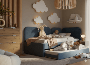 Vaikų lova su ištraukiamu gultu – patogus būdas užmigdyti vaiką