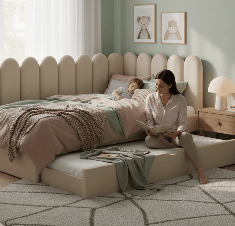 Vaikų lova su ištraukiamu gultu – patogus būdas užmigdyti vaiką