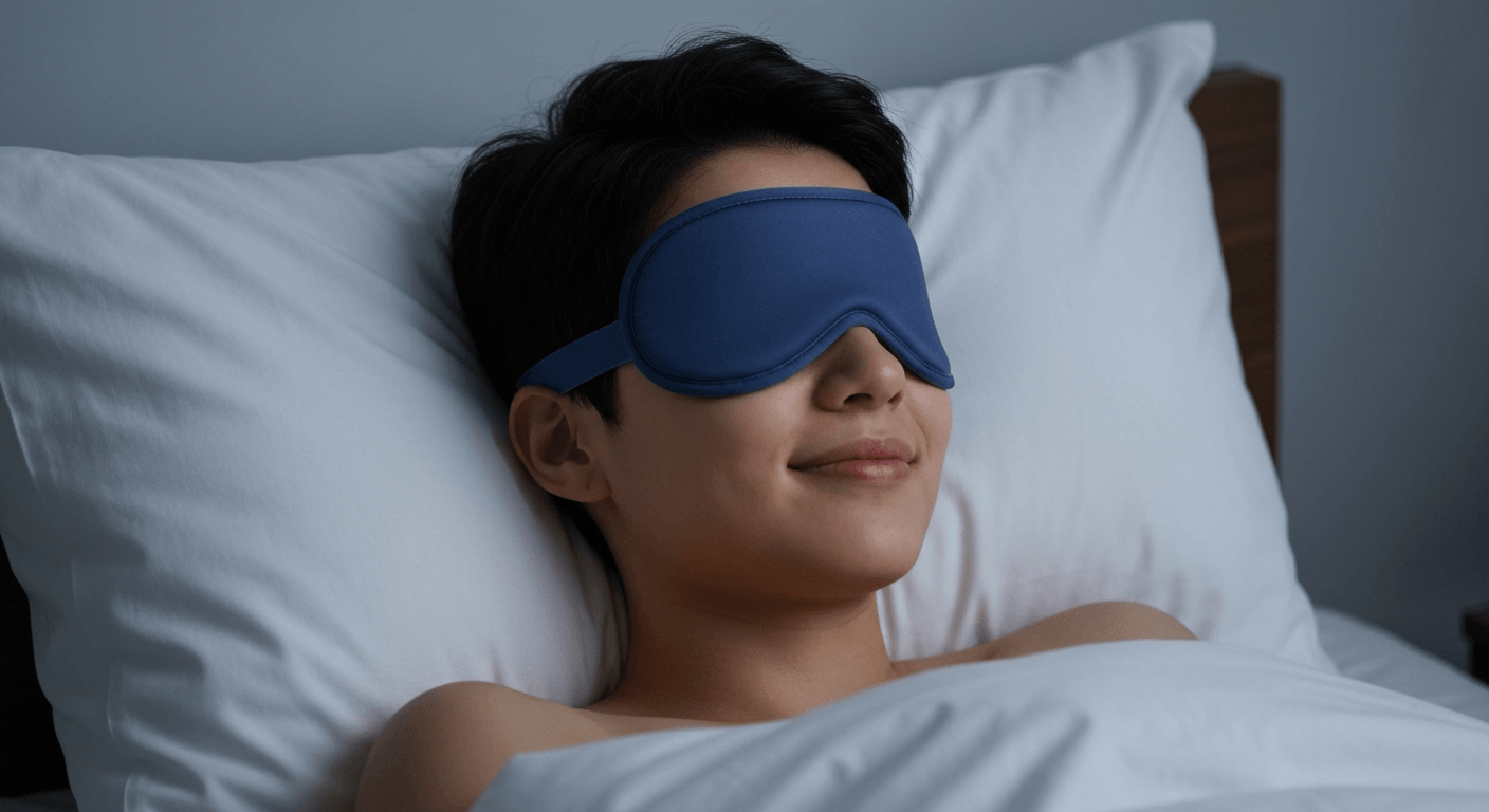 žmogus vertina miego kokybės matavimą ryte lovoje