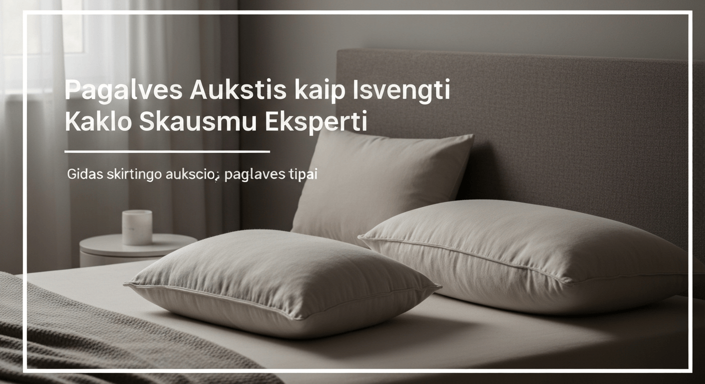 skirtingo aukščio pagalvės tipai