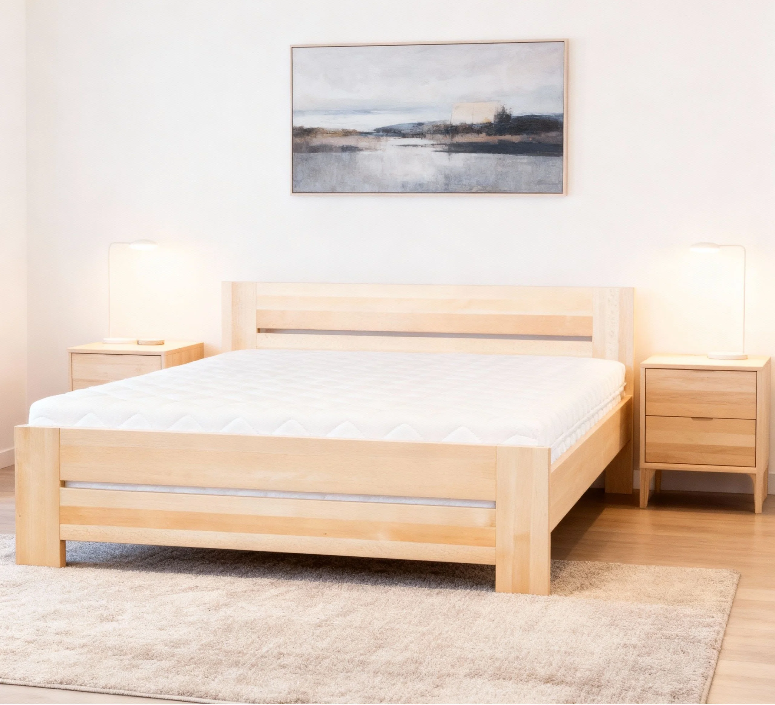 Bukine-Lova-LK198 a bed with a painting on the wall