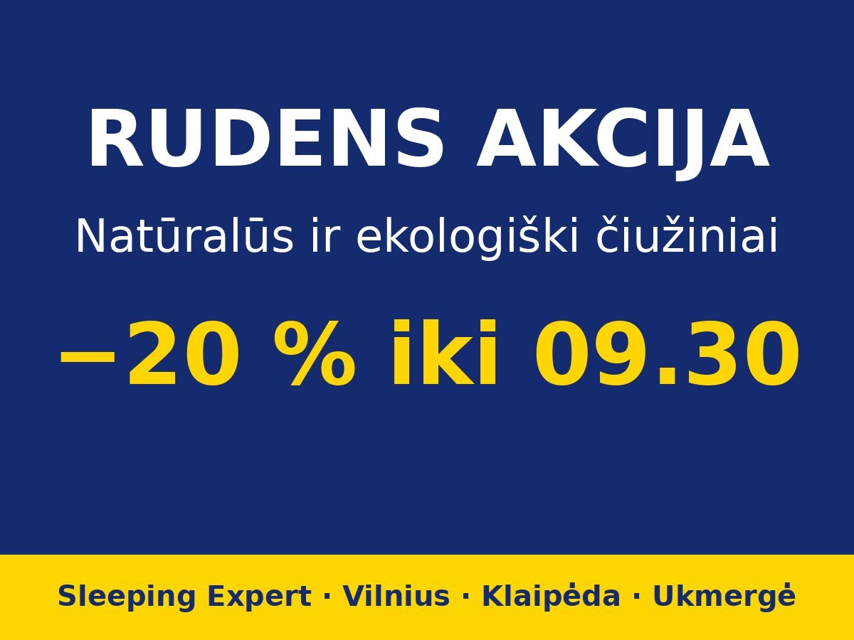Rudens akcija: natūralūs ir ekologiški Hilding čiužiniai −20% iki rugsėjo 30 d.